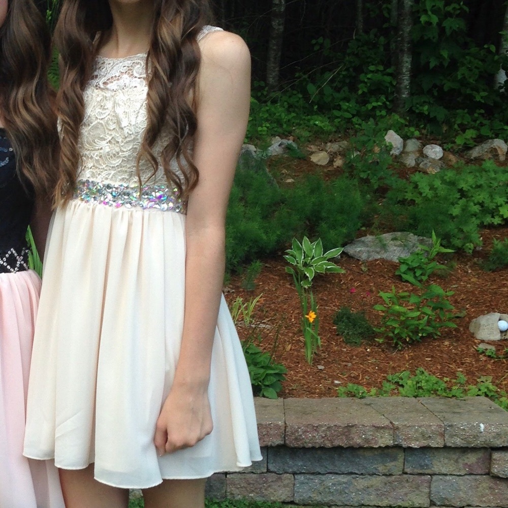 “Mas Querade” Champagne Colored Dress